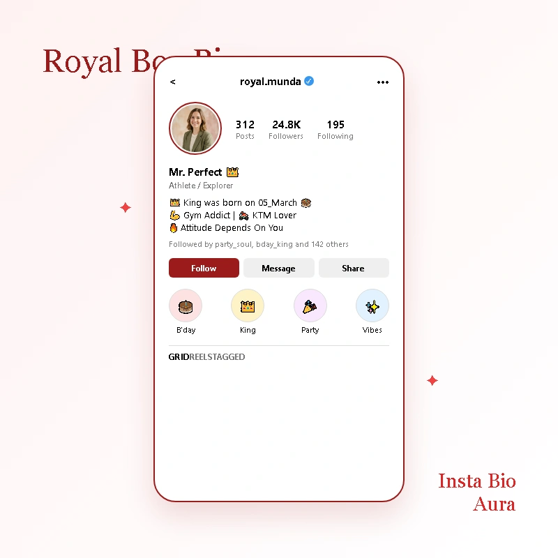 Birthday Bio for Instagram for Boys Template Card