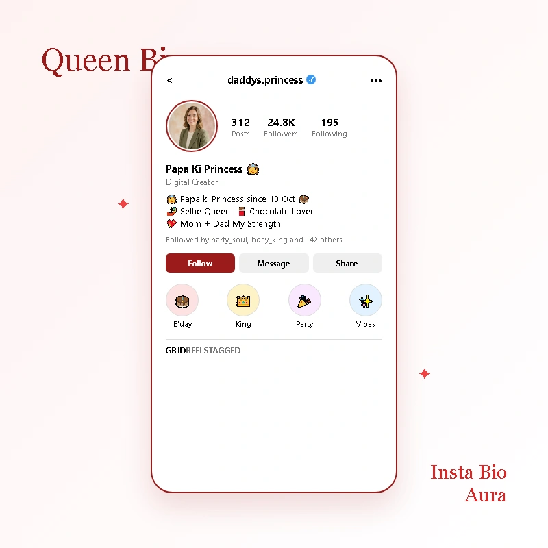 Birthday Bio for Instagram for Girls Template Card