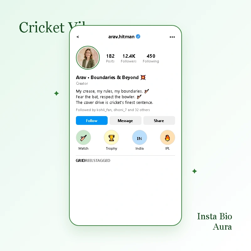 Cricket Bios by Tone Attitude Elegant Funny Minimal