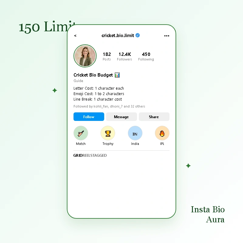 How to Fit Your Cricket Bio in Instagram 150 Character Limit