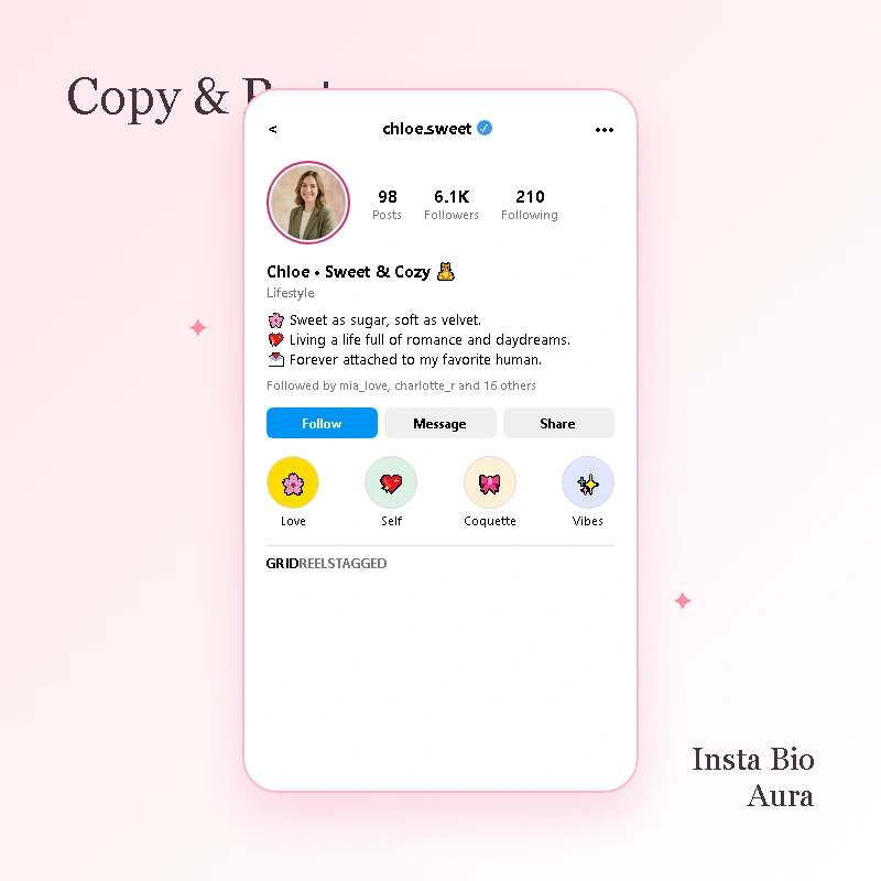 Core Copy and Paste Love Bios for Girls