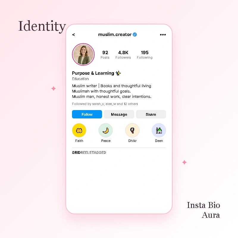 Islamic Bio Fits Identity Role or Audience