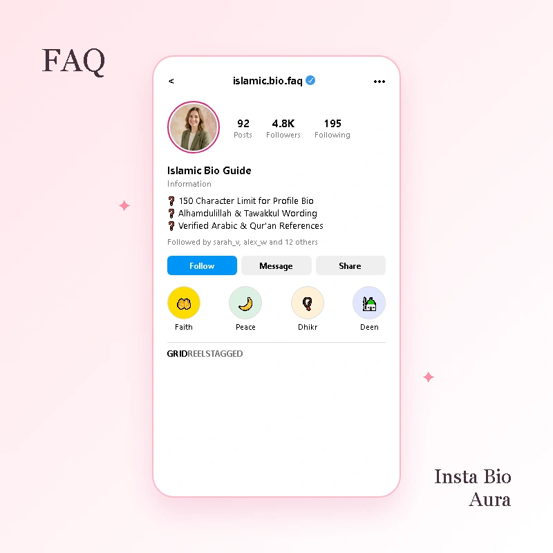 FAQ Islamic Bio for Instagram