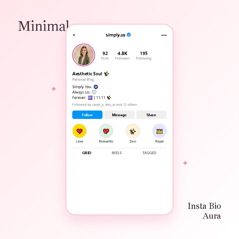 Short and Minimalist Love Bios for Instagram