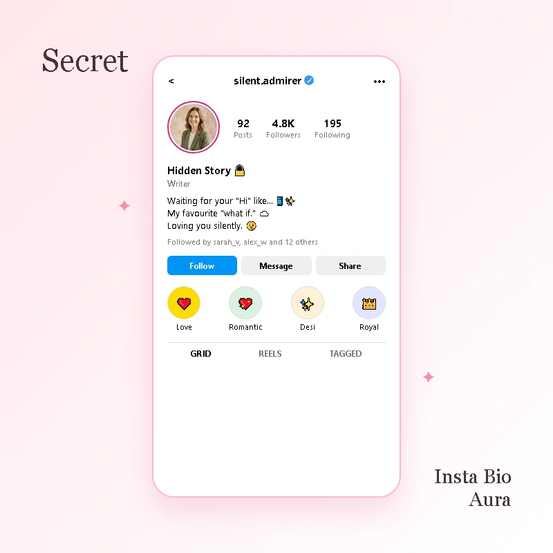 Secret Love and One-Sided Love Bios for Instagram