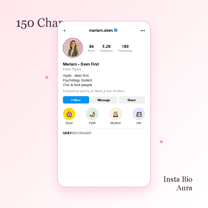 Instagram Character Limit for Muslim Girl Bio