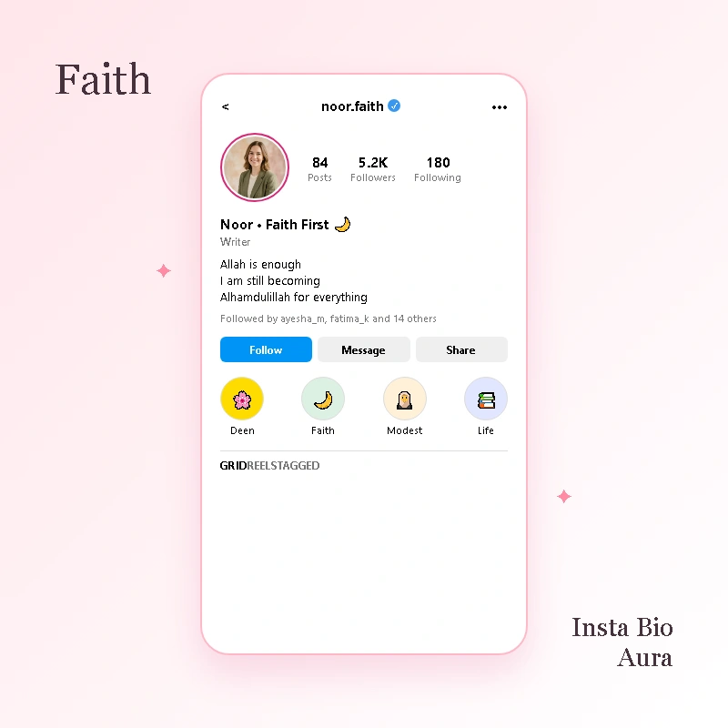 Islamic and Allah Centred Lines for Girl Instagram Bio