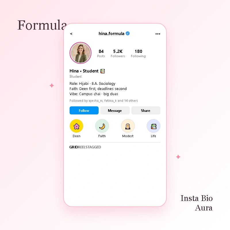 Step by Step Formula for Muslim Girl Instagram Bio
