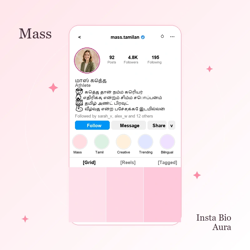 Mass & Attitude Bios in Tamil for Boys