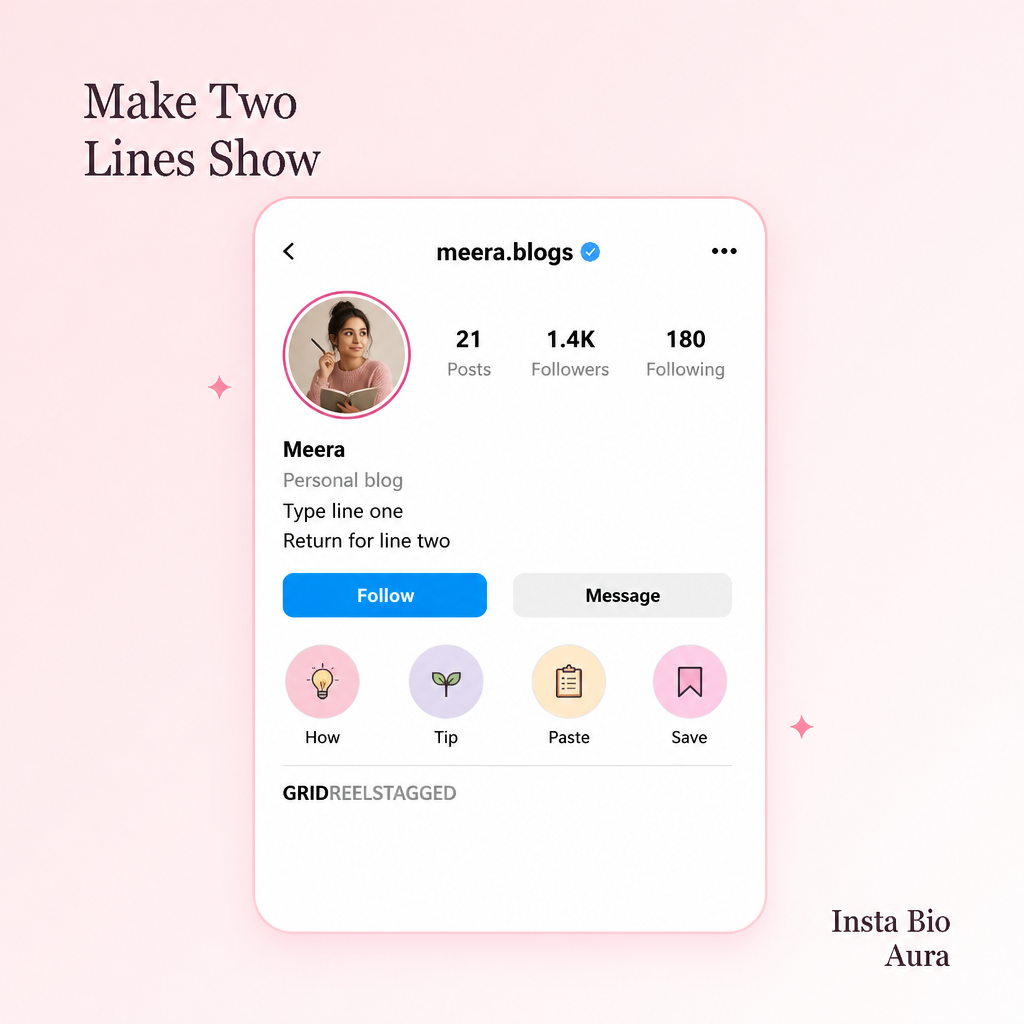 How to make a 2-line Instagram bio show as two lines