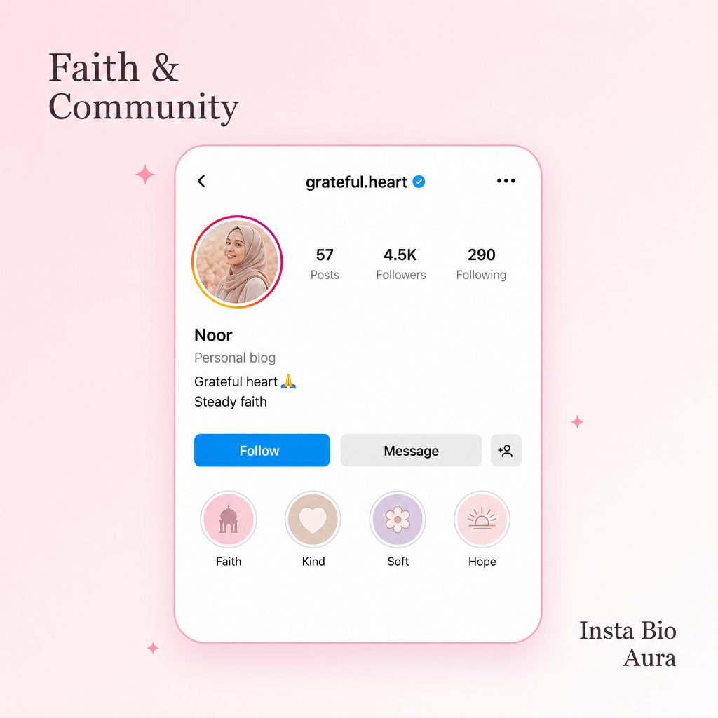 Faith and community 2-line bios for Instagram girls