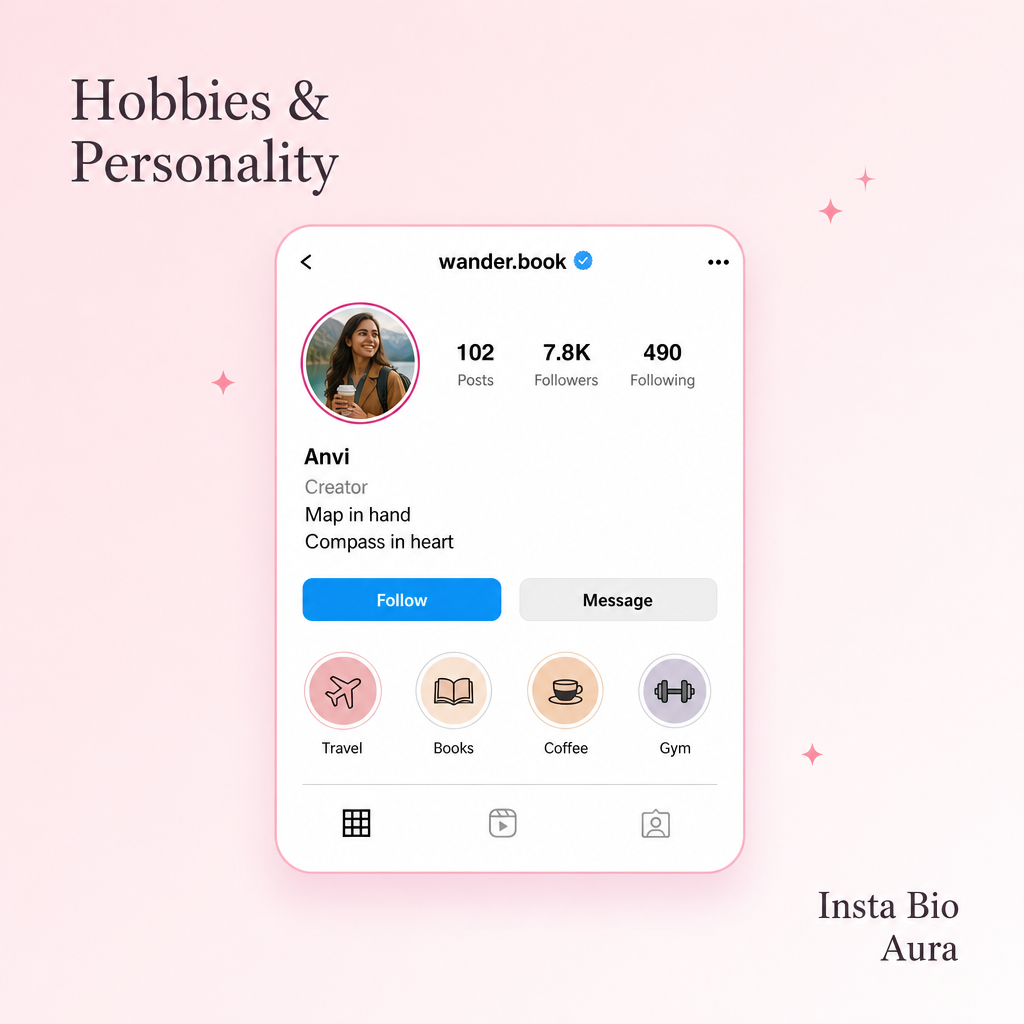 Hobby and personality 2-line Instagram bios for girls