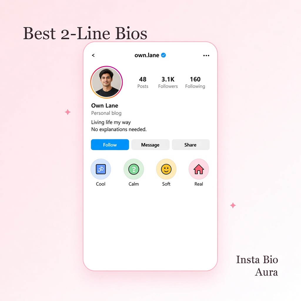 Best 2-line Instagram bios for boys short stylish cool examples