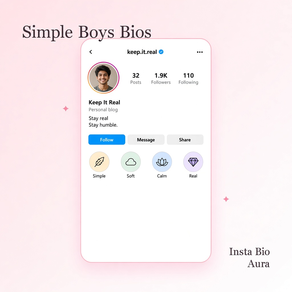 Simple 2-line Instagram bios for boys clean and natural