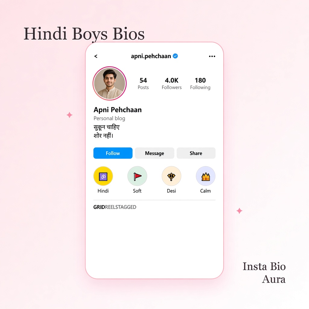 Hindi 2-line Instagram bios for boys natural Devanagari lines