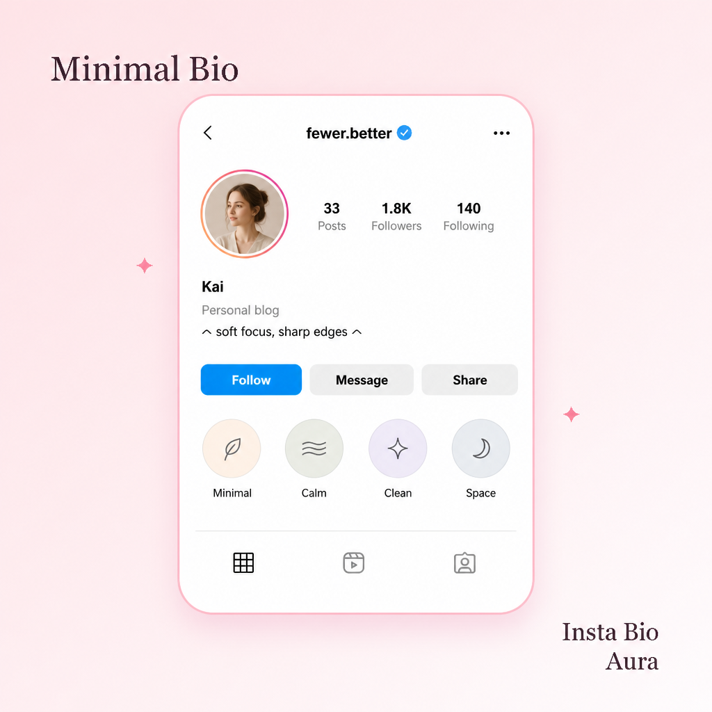 Minimal and simple aesthetic bio for Instagram with one-character dividers
