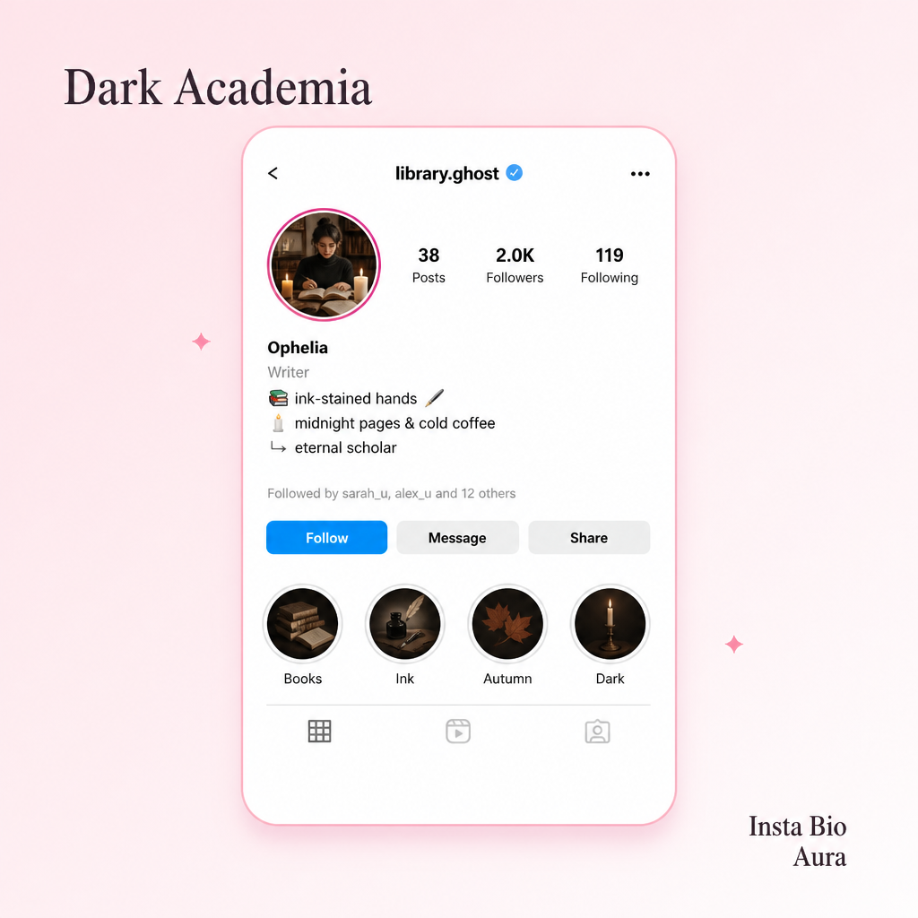 Dark academia and edgy aesthetic Instagram bios for girls copy paste