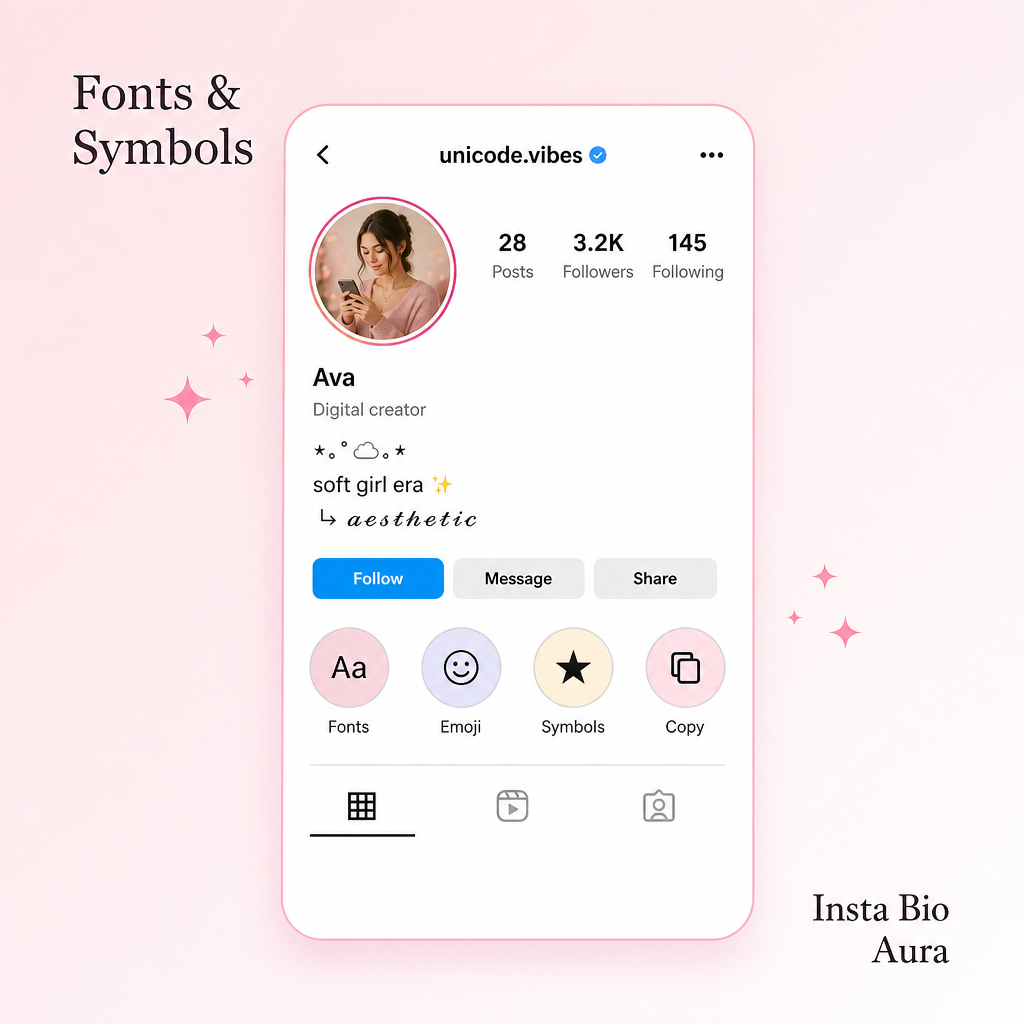 How to add aesthetic fonts symbols and emojis to an Instagram bio for girls