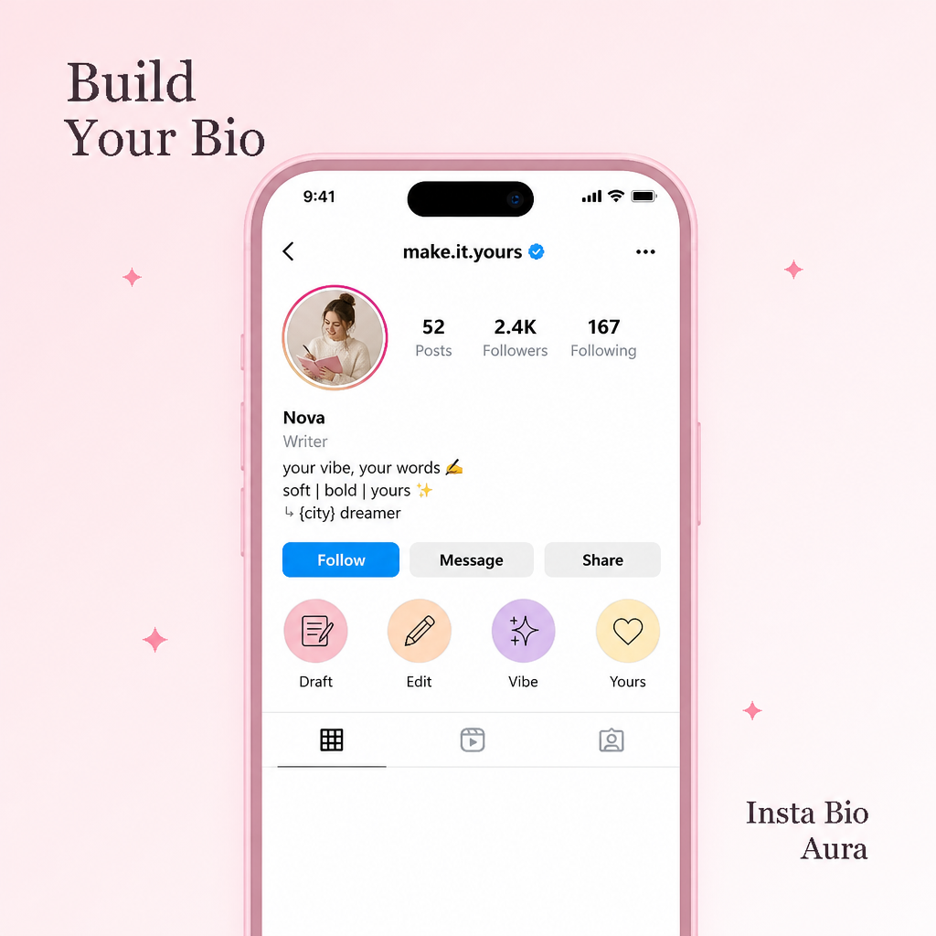 How to write a unique aesthetic Instagram bio for girls with placeholders