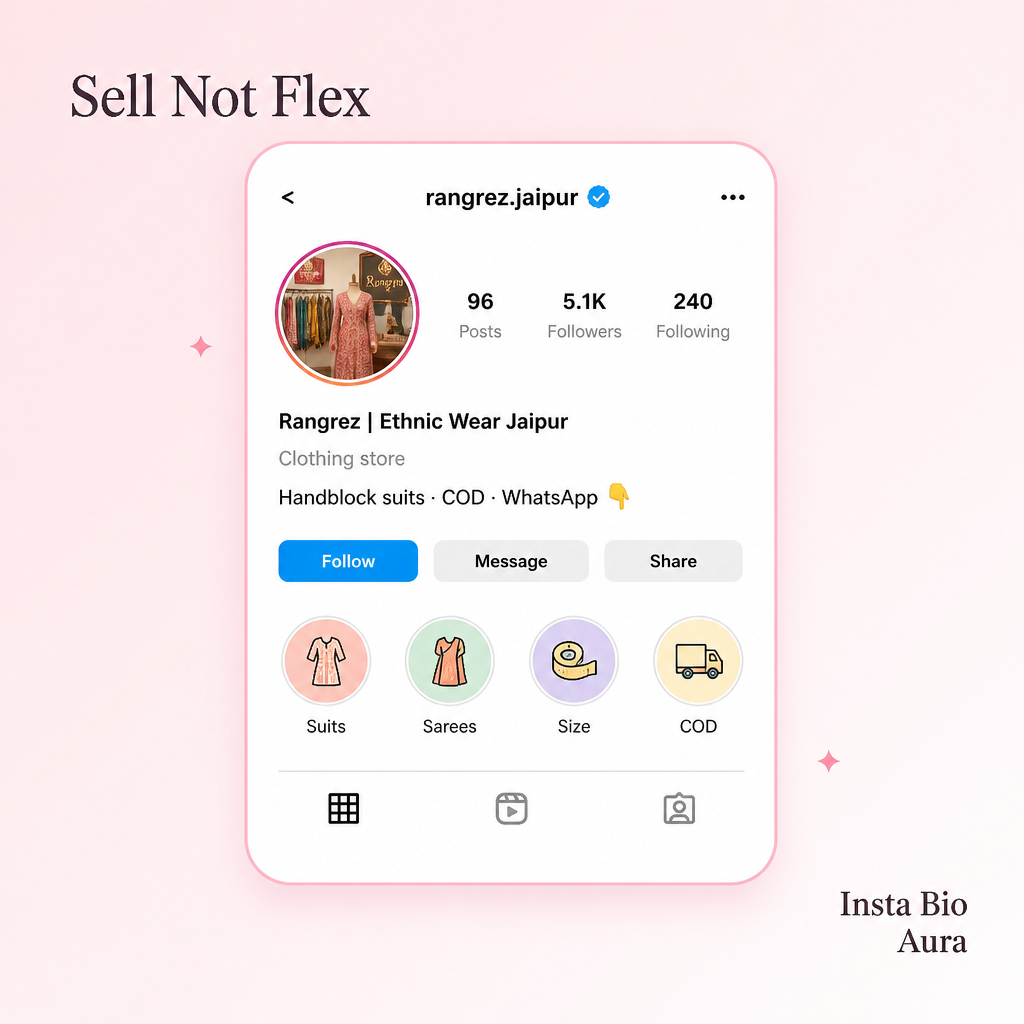 What an Instagram business bio is versus a personality bio on a shop profile