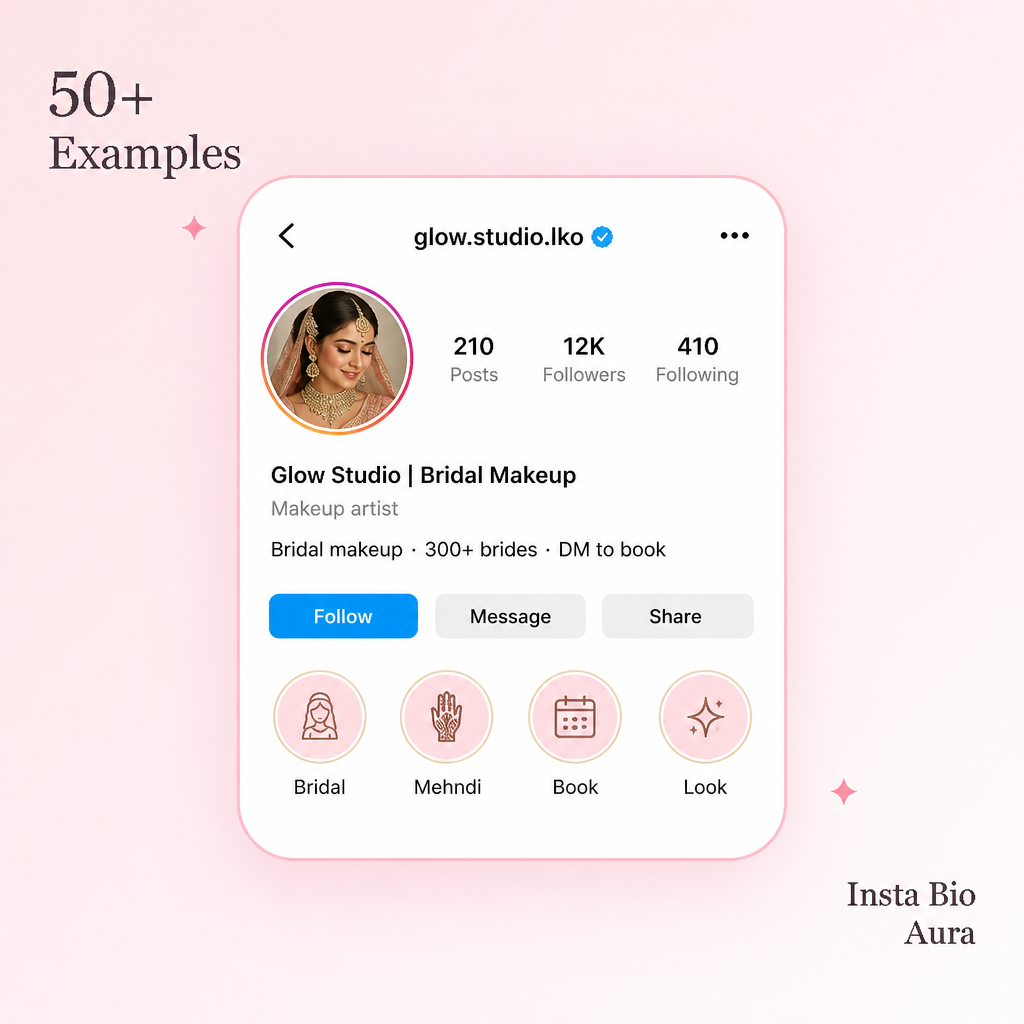 50 plus Instagram business bio examples for Indian bakeries boutiques and freelancers