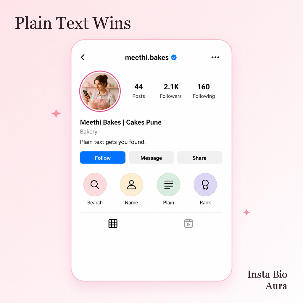 Why stylish fonts hurt Instagram business bio search and Name field indexing