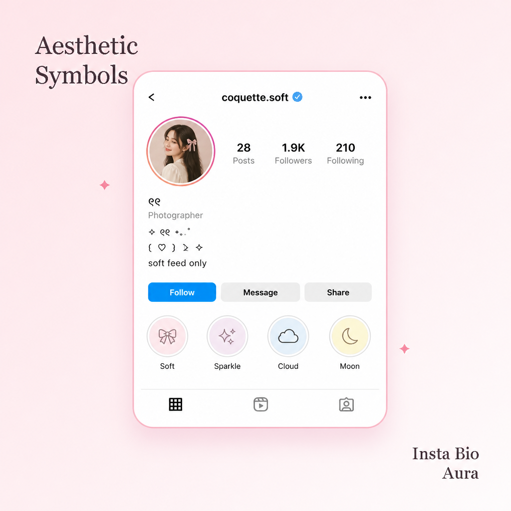 Aesthetic symbols for Instagram bio