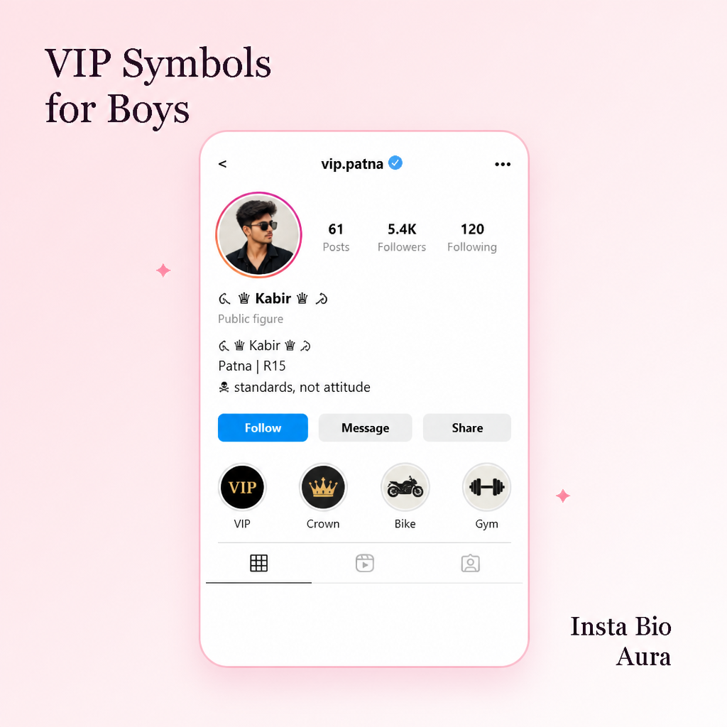 VIP Instagram bio symbols for boys