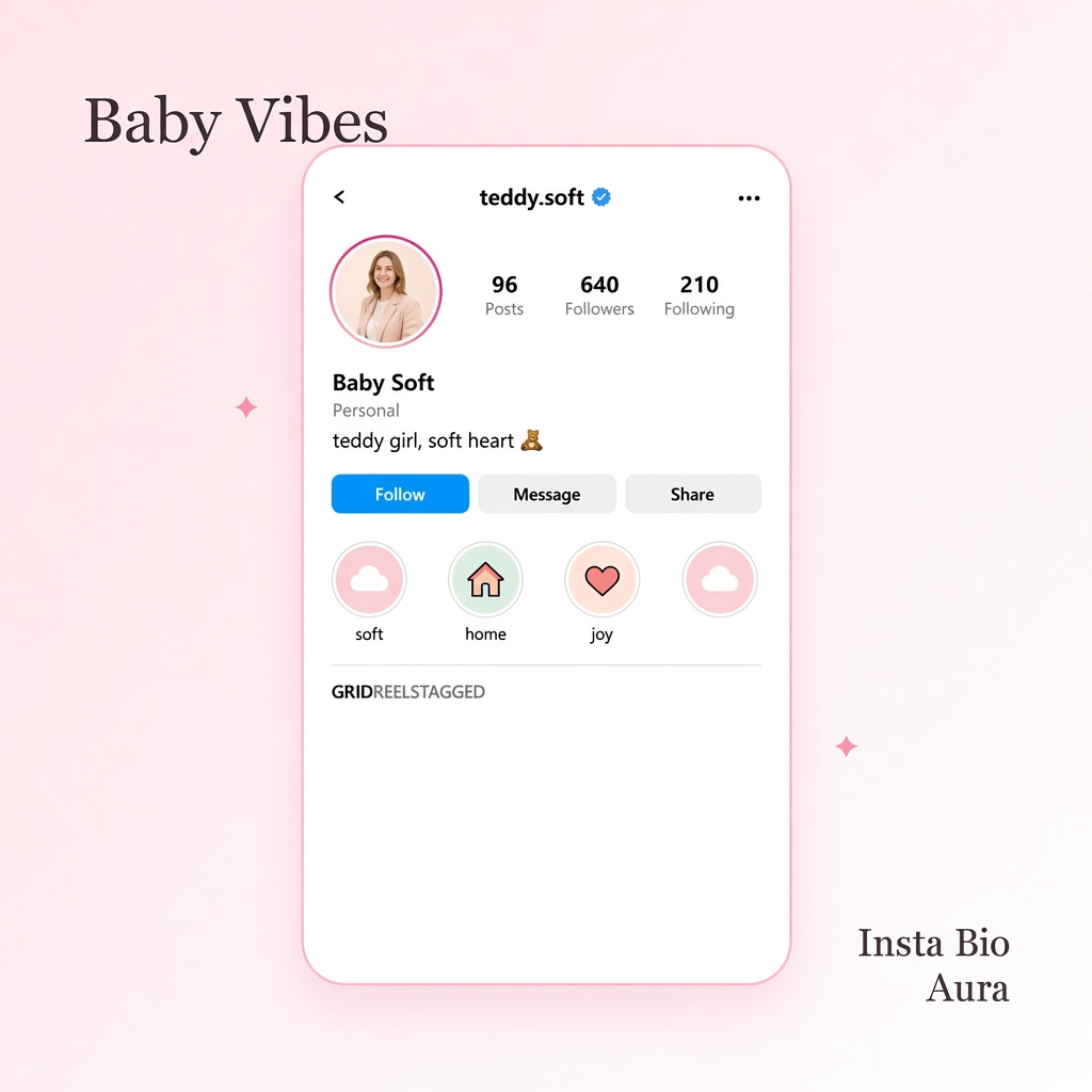 Cute baby bio ideas for Instagram soft teddy vibe