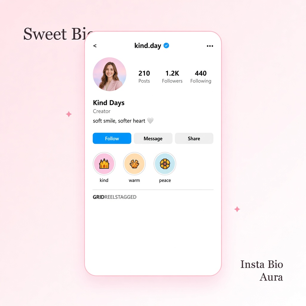 Sweet bio for Instagram kind warm hearted lines