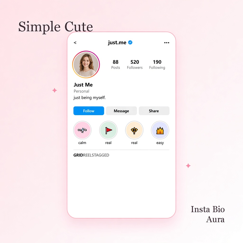 Simple cute bio for Instagram clean low drama