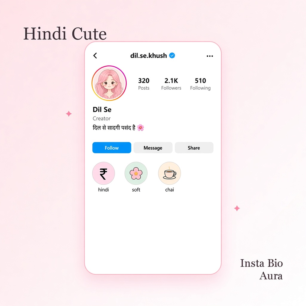 Cute bio for Instagram in Hindi and Hinglish