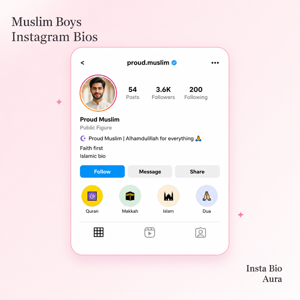 Instagram bio for Muslim boys — Proud Muslim Alhamdulillah