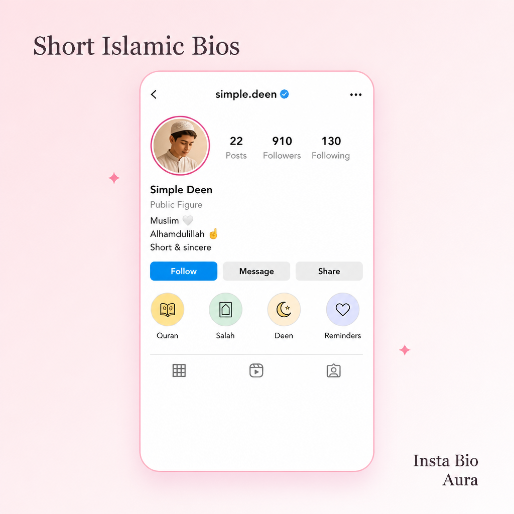 Short and simple Islamic bio lines for Muslim boys
