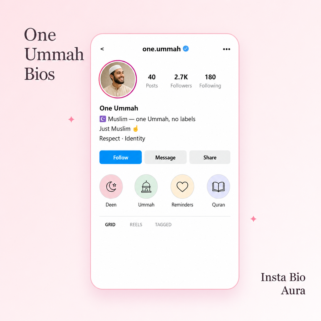 One Ummah identity bios for Muslim boys