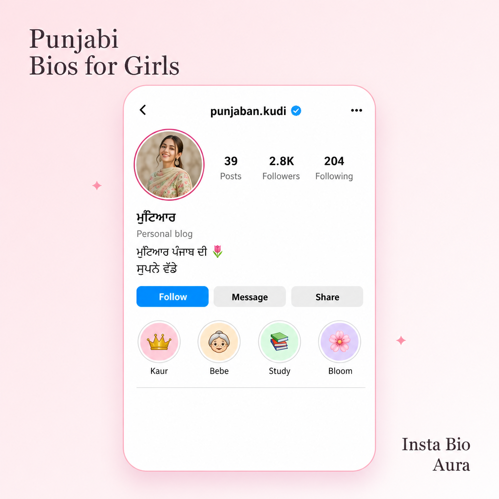 Punjabi Instagram bios for girls — Kaur and mutiyaar