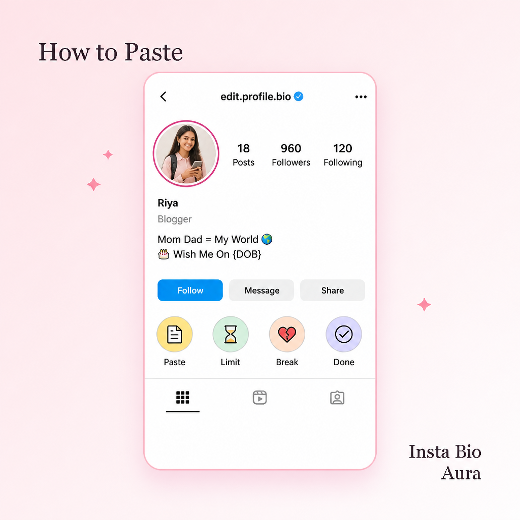 How to add a mom dad Instagram bio with line breaks and 150 character limit