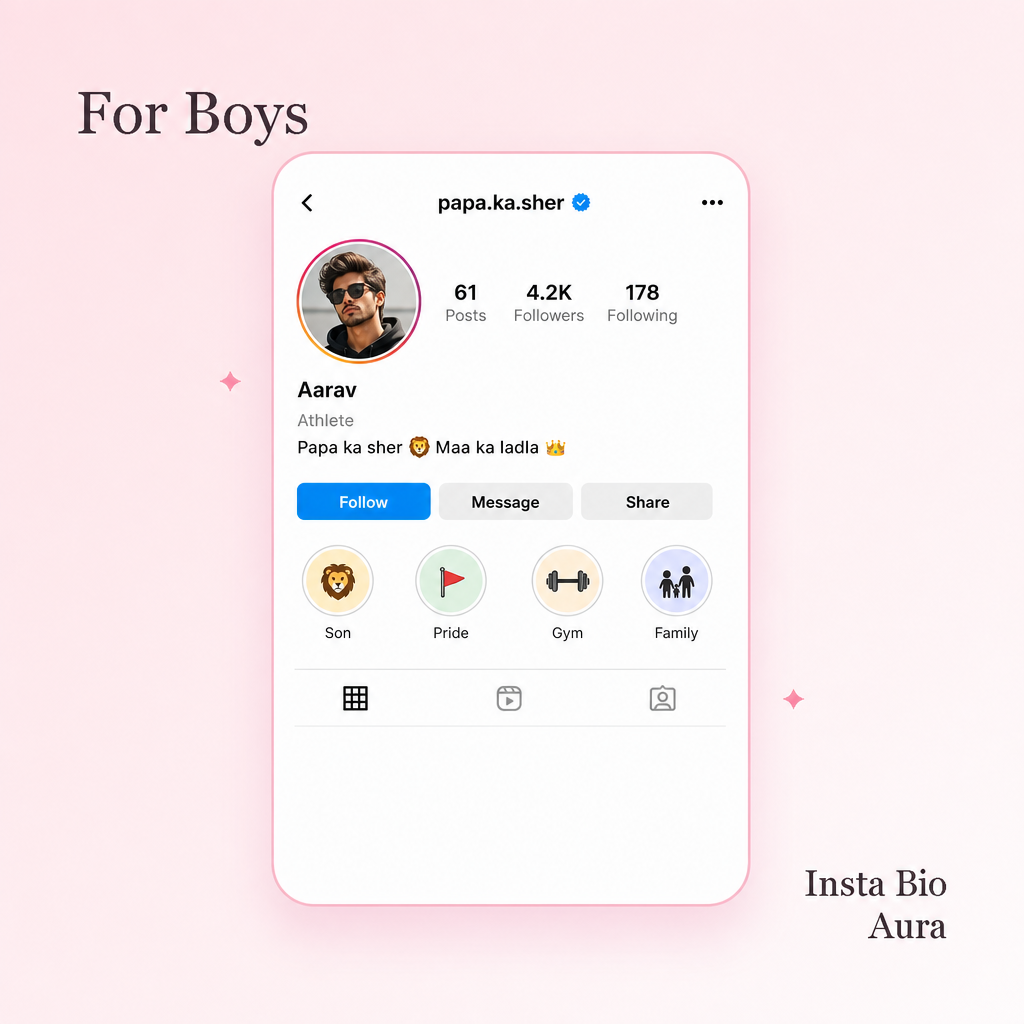 Mom dad bio for boys son perspective Papa ka sher Maa ka ladla lines