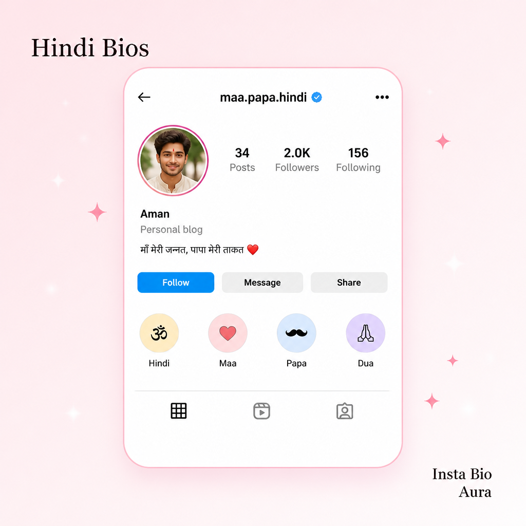 Mom dad bio in Hindi Devanagari for Instagram profiles