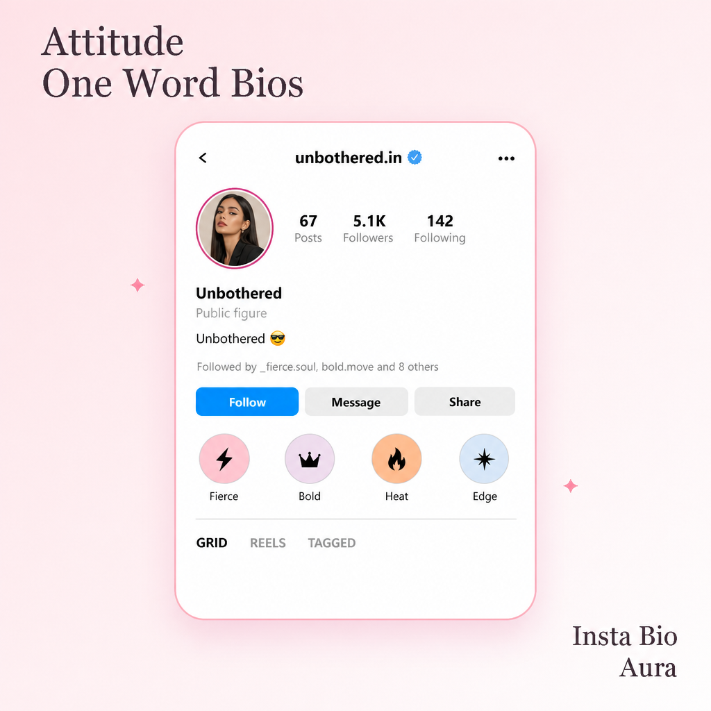 Attitude one word Instagram bios for girls — savage and bold