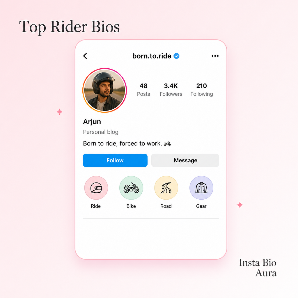 Best 10 rider bios for Instagram that fit the 150-character limit