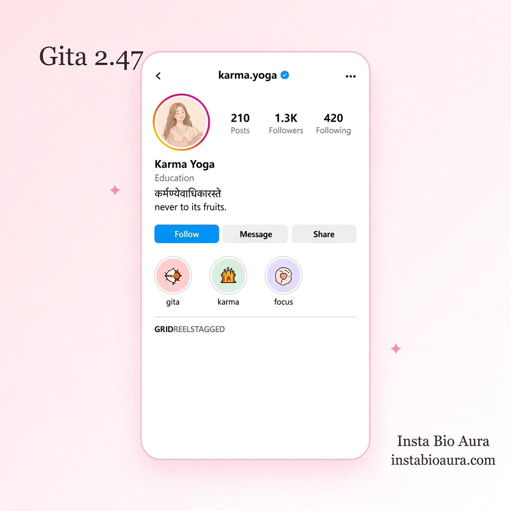 instabioaura.com Verified Sanskrit shlok Instagram bio table