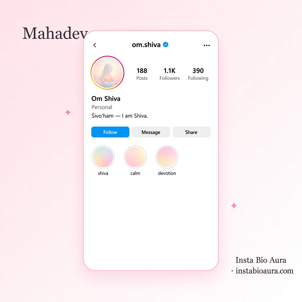 instabioaura.com Shiva Mahadev Sanskrit shlok Instagram bio