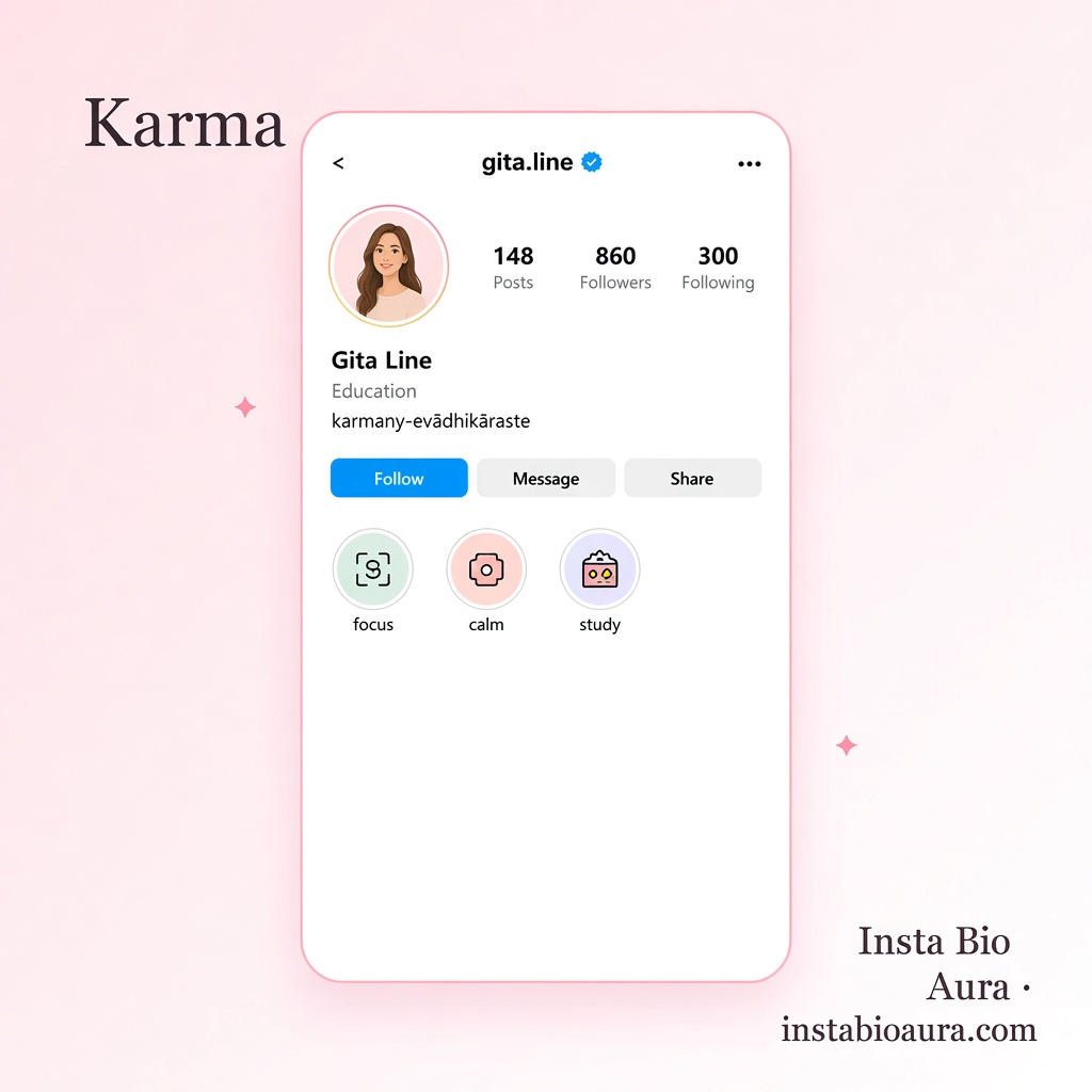 instabioaura.com Bhagavad Gita karma shlok Instagram bio