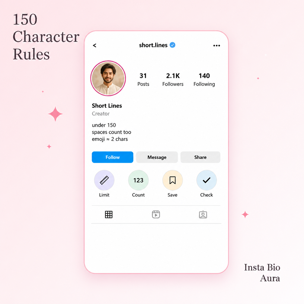How short an Instagram bio can be and the 150 character rules