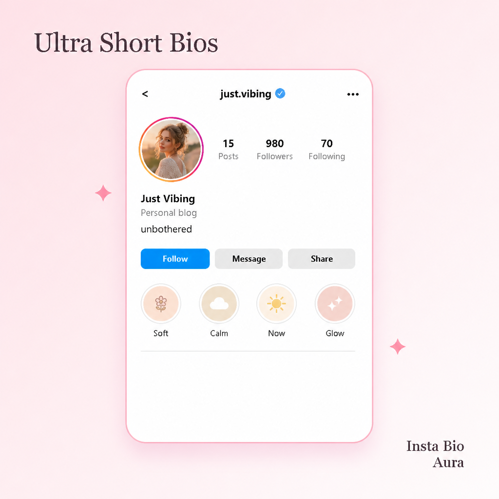 Ultra-short one-liner aesthetic Instagram bios under 15 characters
