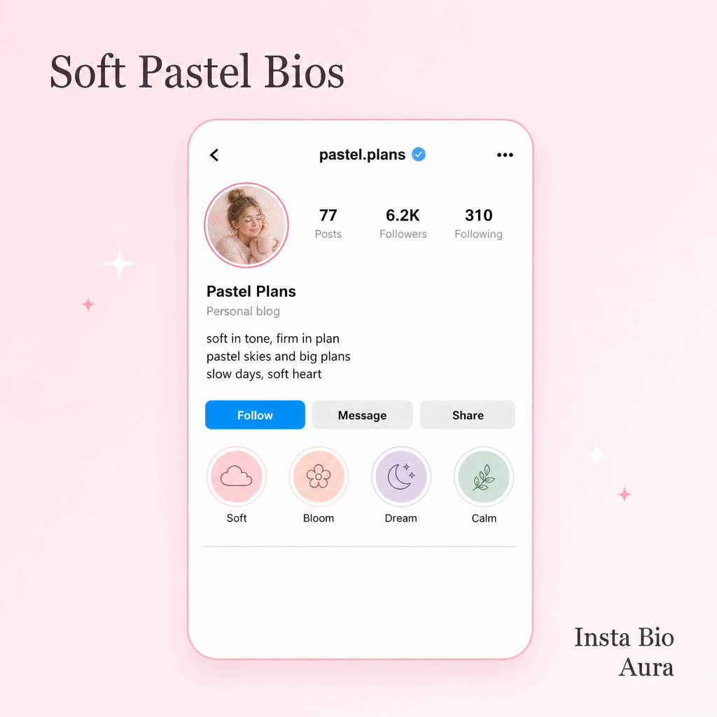 Soft girl and pastel short aesthetic Instagram bios