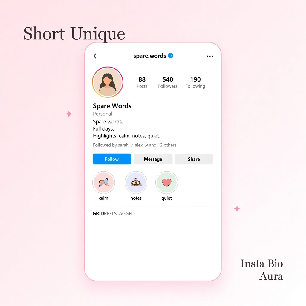 Short unique Instagram bios for a simple profile
