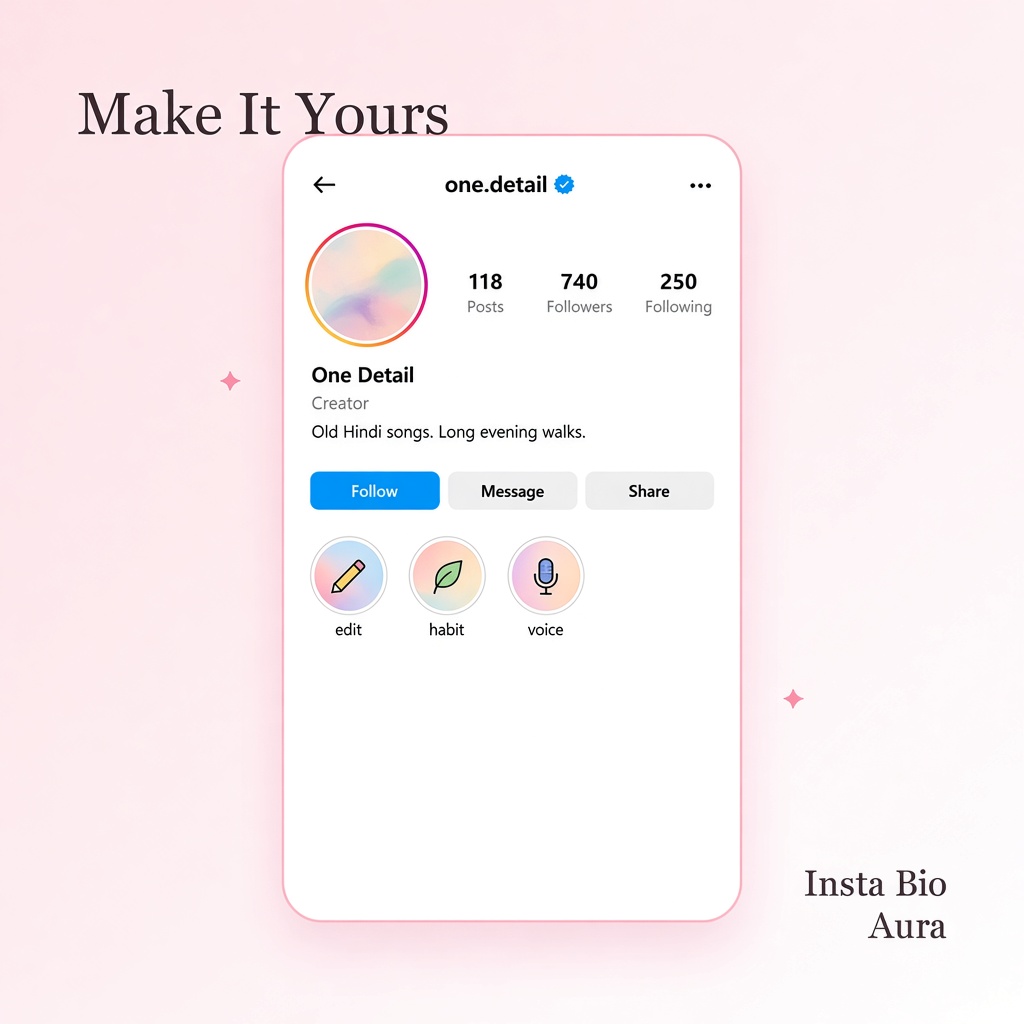 Make a copied Instagram bio more personal